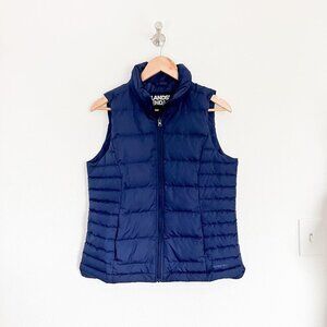 Lands' End Women's Puffer Vest Lightweight Padded Navy Blue Size Small